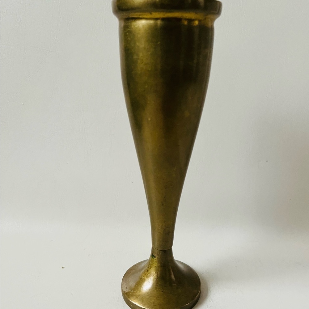 Vintage Brass Vase H 7.5 Inches